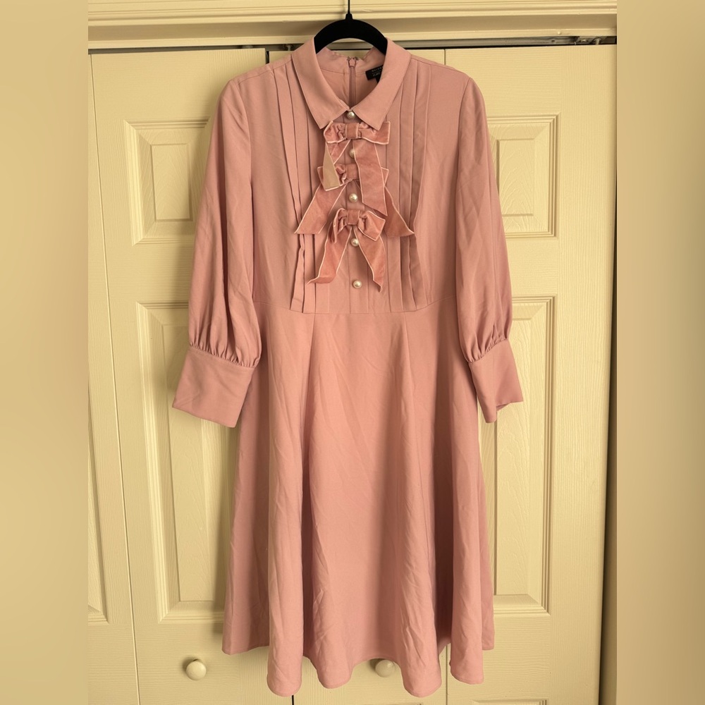 Halogen x Atlantic Pacific Bow Detail Fit & Flare Dress - Picture 3 of 11